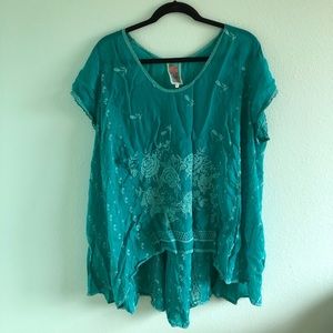 Johnny Was Turquoise Blouse